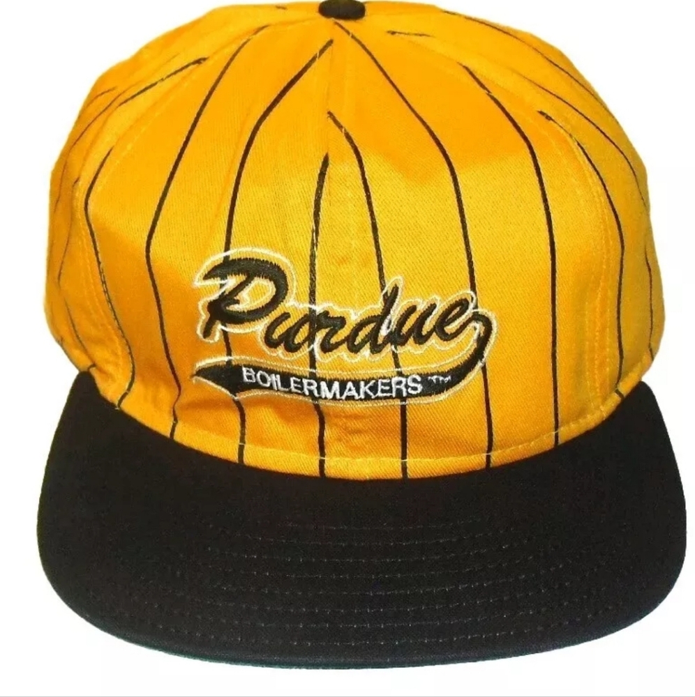 Purde Boilermakers Vintage 90s Original Pinstripes Mens Snapback hat Ncaa